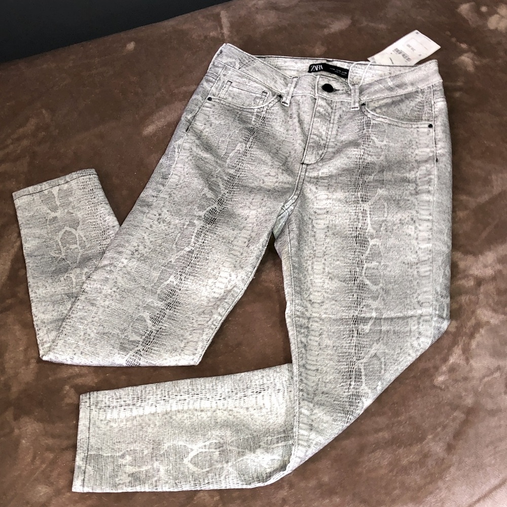 Zara Snake Print Skinny Jeans - Picture 2 of 11